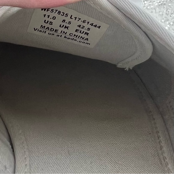 Keds X Kate Spade White Glitter Champion Lace-Up Sneakers Wedding Prom Sz 11 - Picture 8 of 8